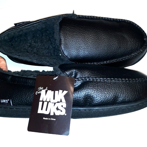 NWT Men's MUK LUKS Slip On Moccasins House Shoes - Picture 4 of 12
